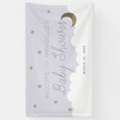 Bannière Baby shower Gold Stars & Moon Lilac (Vertical)