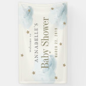 Bannière Baby shower Gold Stars & Nuages (Vertical)