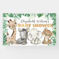 Bannière Baby shower Safari Jungle