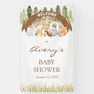 Bannière Baby shower Safari Woodland Affiche de bi