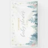 Bannière Baby shower Silver & Gold Winter Wonderla (Vertical)