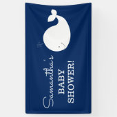 Bannière baleine blanche et marine | DEUX LIGNES D (Vertical)