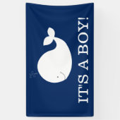 Bannière baleine blanche et marine | UNE LIGNE DE  (Vertical)