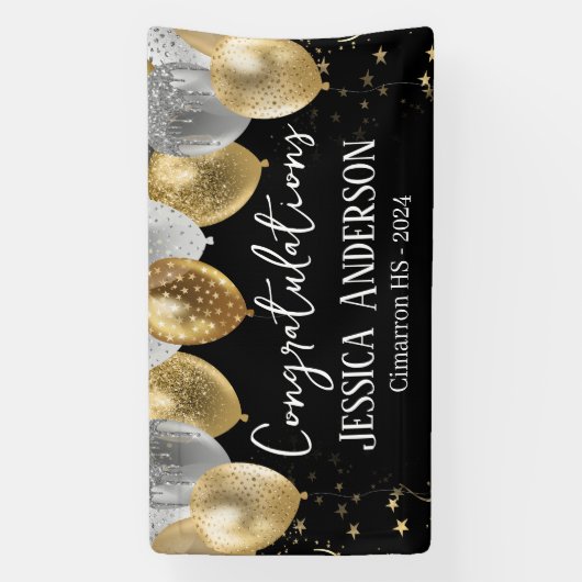 Bannière Ballons d'or Argent (Verticale)