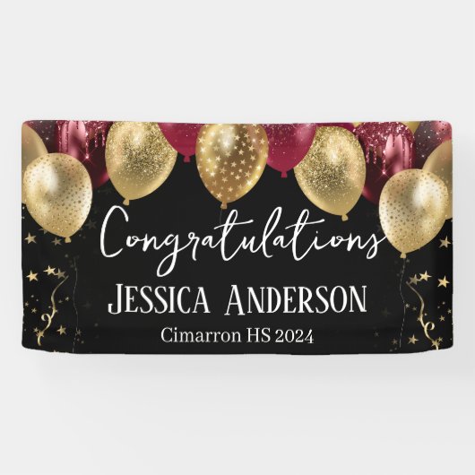 Bannière Ballons Red Gold (Horizontal)