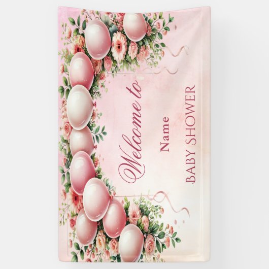 Bannière Ballons roses (Vertical)