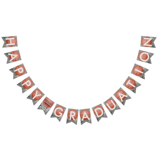 Bannière Basketball Bleu Bouton Happy Graduation (Tout)