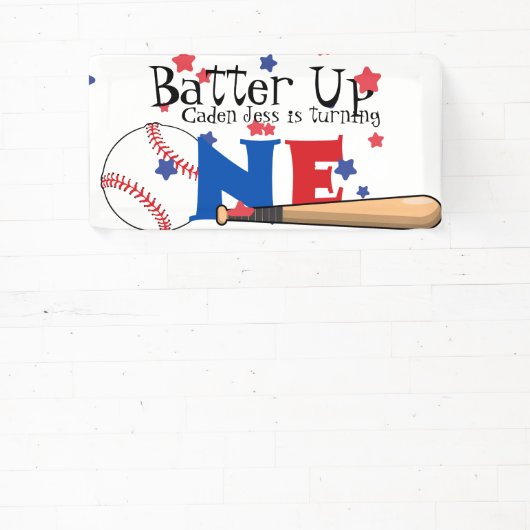 Bannière Batte Up Baseball First Birthday (Insitu)