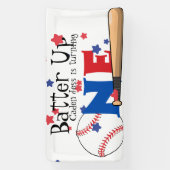 Bannière Batte Up Baseball First Birthday (Verticale)