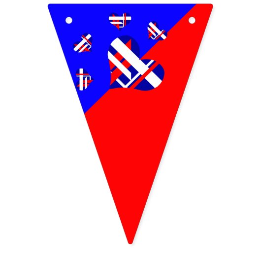 Bannière blanche et bleue rouge d'étamine de (Deuxième drapeau)