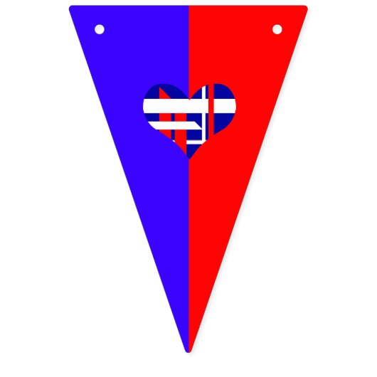 Bannière blanche et bleue rouge d'étamine de (Premier drapeau)