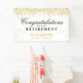 Bannière blanche Parties scintillant or de la part (En situation)