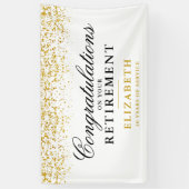 Bannière blanche Parties scintillant or de la part (Vertical)