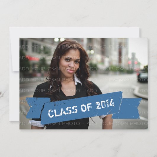 Bannière Blue Grunge Grad Invitation (Devant)
