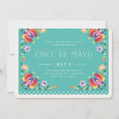 Bannière Botanique Fiesta Invitation - Turquoise (Devant)