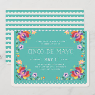 Bannière Botanique Fiesta Invitation - Turquoise