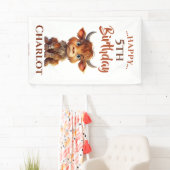 Bannière Brown blanche sucrée drôle vache (En situation)