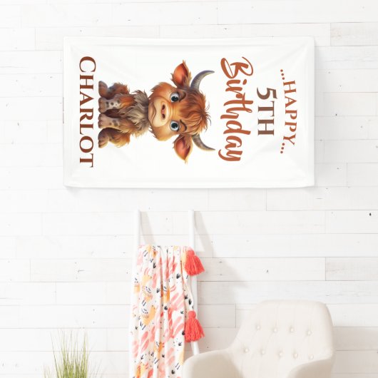 Bannière Brown blanche sucrée drôle vache (En situation)