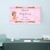 Bannière Brunette Princesse Baby Shower Rose Or (Salon professionnel)