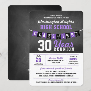 Bannière Chalkboard High School Reunion Invitation