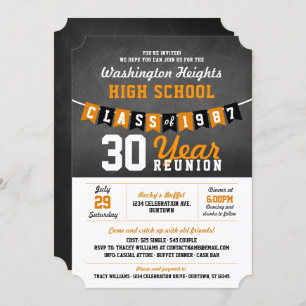 Bannière Chalkboard High School Reunion Invitation
