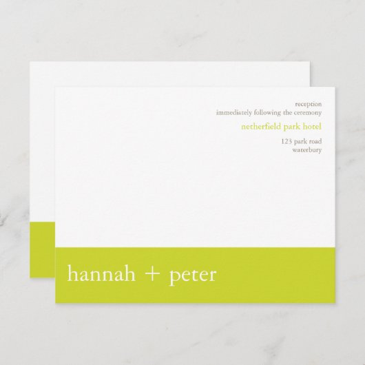 Bannière Chartreuse :: Invitation Réception (Devant / Derrière)