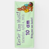 Bannière chasse aux oeufs de Pâques lapin et pouss (Vertical)