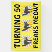 BANNIÈRE CHAT FUNNY 50E ANNIVERSAIRE (Vertical)
