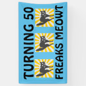 BANNIÈRE CHAT FUNNY 50E ANNIVERSAIRE (Vertical)