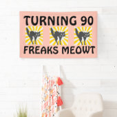 BANNIÈRE CHAT FUNNY 90E ANNIVERSAIRE (En situation)