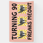BANNIÈRE CHAT FUNNY 90E ANNIVERSAIRE (Vertical)