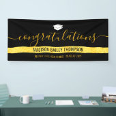 Bannière Chic Black Gold Parties scintillant (Salon professionnel)