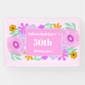 Bannière chic florale moderne rose pour 50e annive (Horizontal)