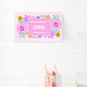 Bannière chic florale moderne rose pour 50e annive (Insitu)