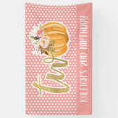 Bannière Citrouille 2e anniversaire - Chiffres ros (Vertical)