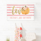 Bannière Citrouille 2e anniversaire - Girl Pink St (En situation)