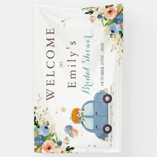 Bannière Citrouille Blue & Gold par Fête des marié (Vertical)