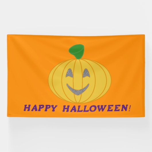 Bannière Citrouille Orange Halloween (Horizontal)