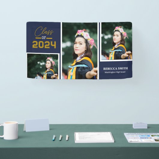 Bannière Collegiate Script Navy (Salon professionnel)