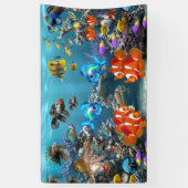 Bannière colorée de l'aquarium Fish and Coil (Vertical)