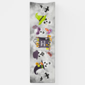 Bannière colorée d'Halloween pour enfants "Trick o (Vertical)