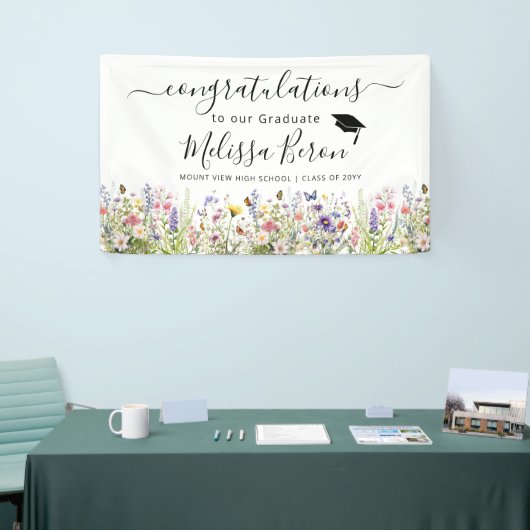 Bannière colorée Fleur sauvage Graduation (Salon professionnel)