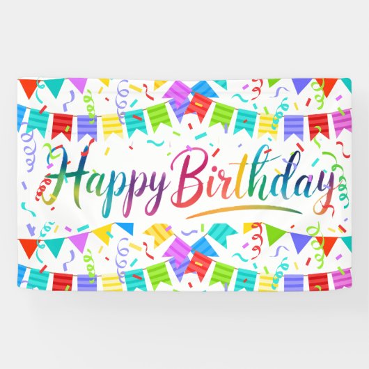 Bannière colorée Joyeux Anniversaire (Horizontal)