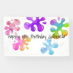 Bannière colorée personnalisée d'anniversaire d