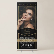 Bannière commerciale élégante noire et or