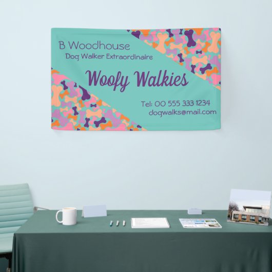 Bannière commerciale turquoise de conception osseu (Salon professionnel)