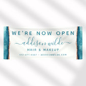 Bannière commerciale turquoise et or Watercolor