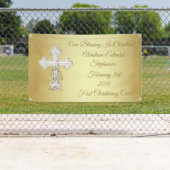 Bannière croisée d'or de baptême de baptême (En situation)