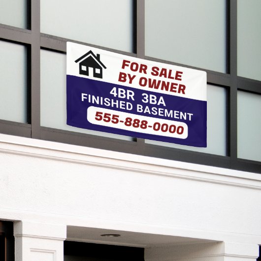 Bannière customisée "À vendre par le propriétaire" (Bâtiment extérieur)