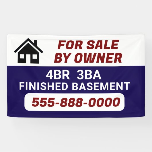 Bannière customisée "À vendre par le propriétaire" (Horizontal)